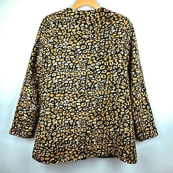 Who What Wear Black Gold Cheetah Leopard Print Blazer Jacket - Picture 8 of 9